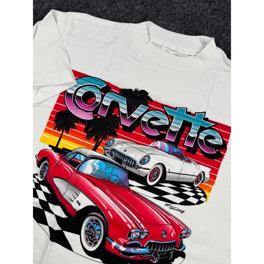 VTG 1989 Corvette C1 C1 Convertible T Shirt USA NOS NWT California Casuals L